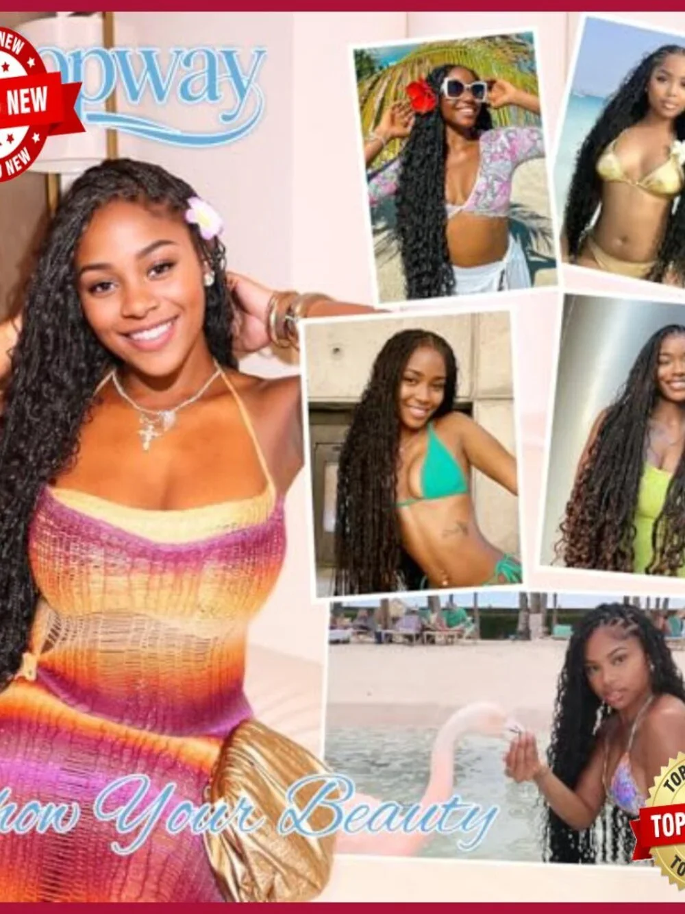 Deep Wave Human Hair Braiding Extensions 150g 6 Bundles 24 Inch
